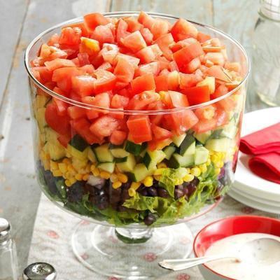 salada de jardim em camadas