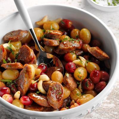 uvas toscanas e salsichas