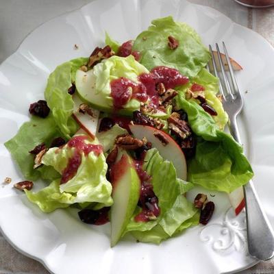 salada de noz de maçã com vinagrete de amora