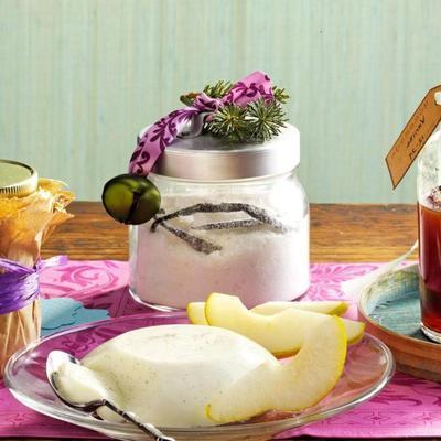 panna cotta de iogurte de baunilha