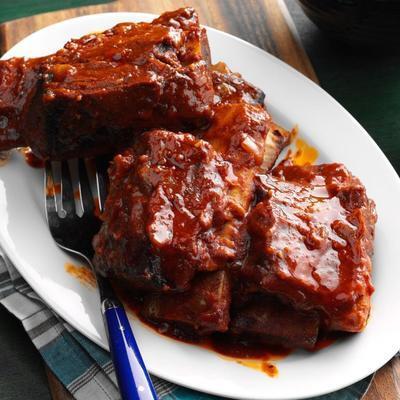fogão lento churrasco costelas de estilo fazendeiro