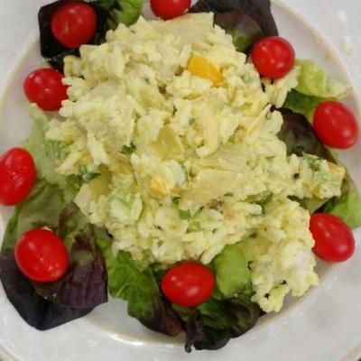 salada de arroz de alcachofra