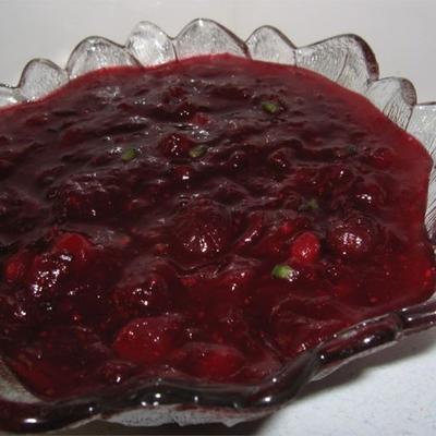 molho de cranberry com pimentas jalapeno