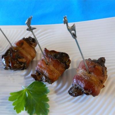 fígados de frango com bacon