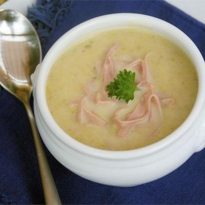 alho-porro alemão e sopa de batata