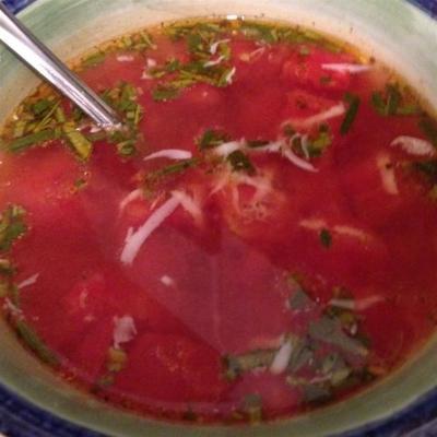 sopa de grão de bico e tomate