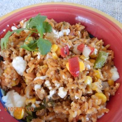 caçarola de mexi-arroz de queijo