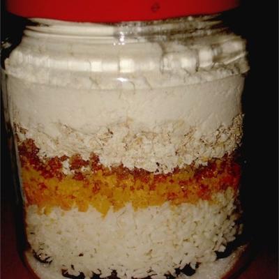 bolinho de crunch de passas misturar em uma jarra