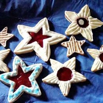 biscoitos de estrela de framboesa