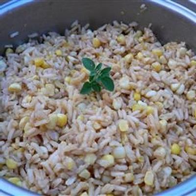 arroz integral temperado fácil com milho