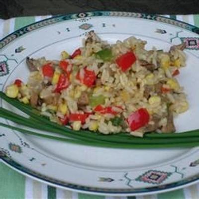 salada de milho torrado e arroz basmati