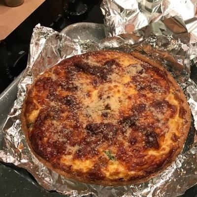 quiche de brócolis e provolone