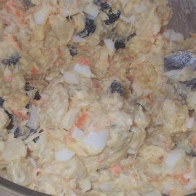 salada de caranguejo de batata de kikuchan