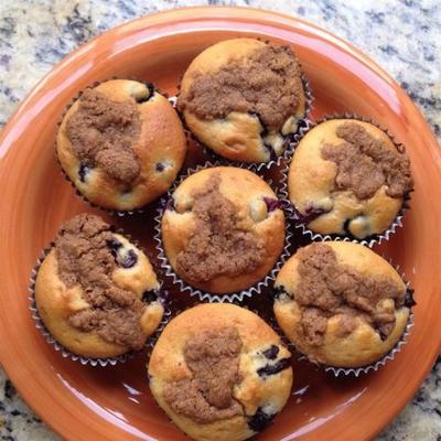 muffins de migalhas de mirtilo