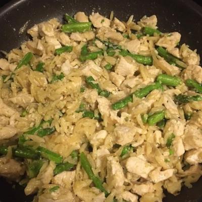 risoto com frango e aspargos