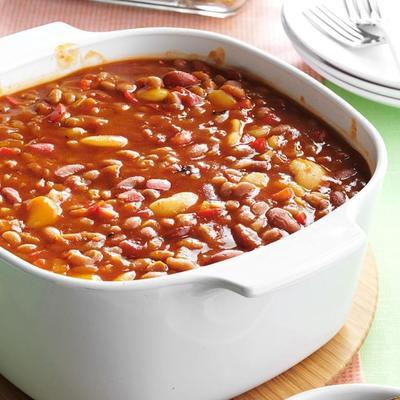 feijão cozido de chita vegetariana