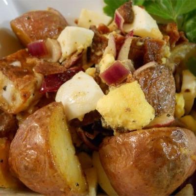 salada de batata assada com vinagrete balsâmico-bacon