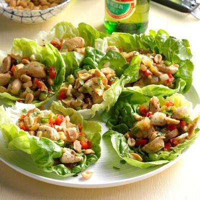 alface de frango picante asiático