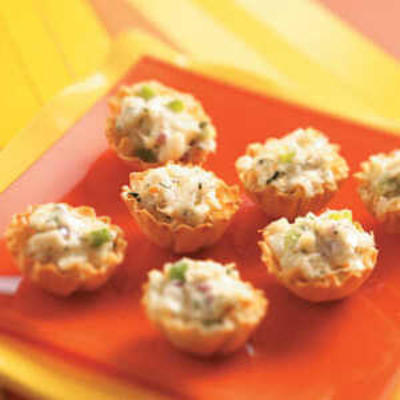 conchas de salada de caranguejo mini