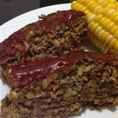 bolo de carne vegetariano cogumelo-noz