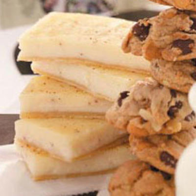 barras de torta de creme de açúcar