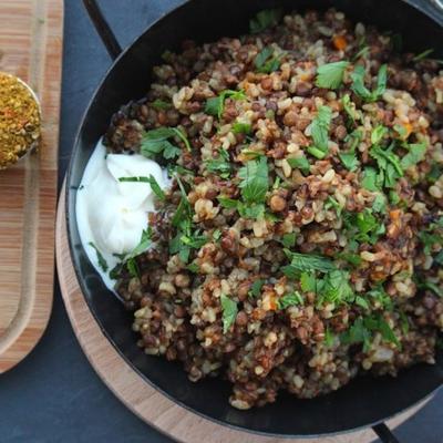 lentilhas e arroz com tvp