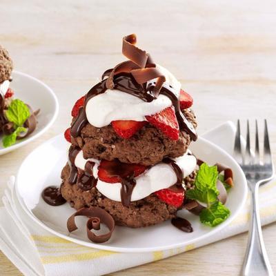 shortcakes de morango chocolate