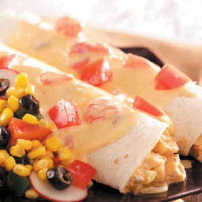 enchiladas cremosas de frango e queijo