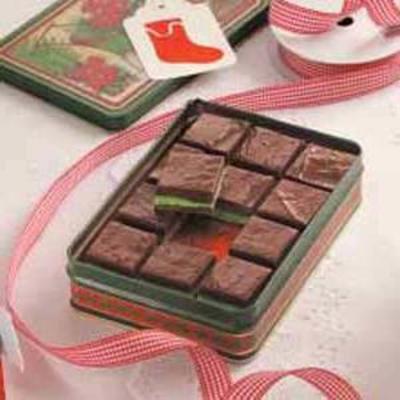 fudge de hortelã em camadas