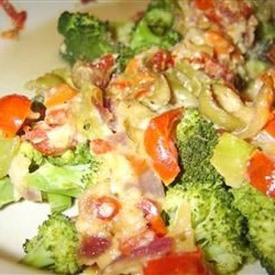 brócolis e tomate assar