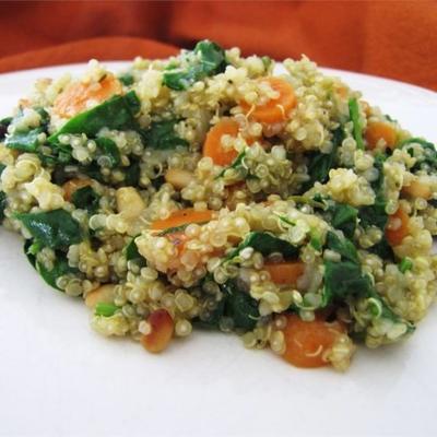 cenoura, tomate e espinafre quinoa pilaf