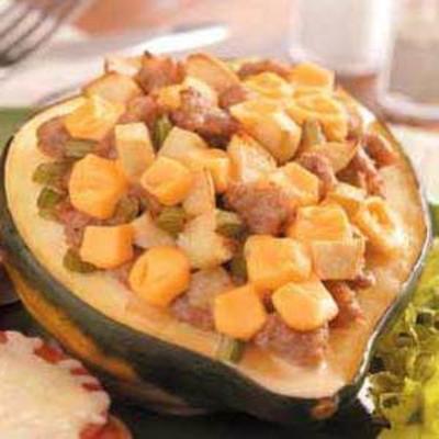 abobrinha e maçã recheada de abóbora