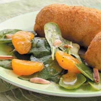 salada de tangerina com vestido de semente de papoula laranja