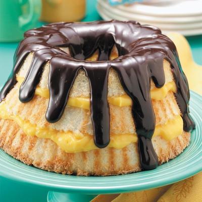 boston cream bolo de comida de anjo