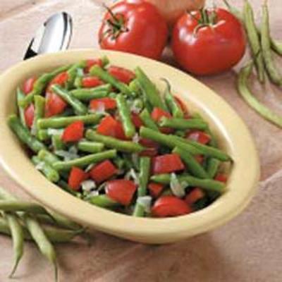 feijão verde com tomates