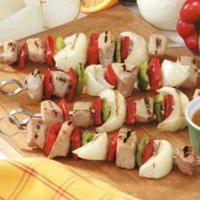 kebabs de carne de porco vegetariana