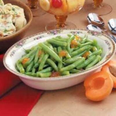 feijão verde com vidrados de damasco