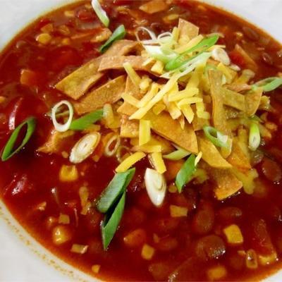 Sopa de tortilla de galinha de cozimento lento e saudável