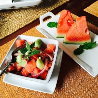 salada de melancia pepino refrescante
