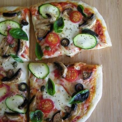 pizza vegetariana caseira