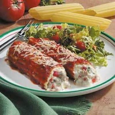 queijo de salsicha manicotti