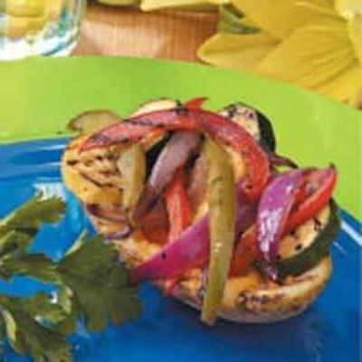 peles de batata vegetal grelhada
