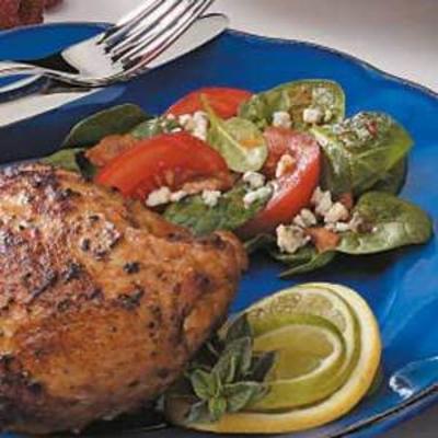 salada de espinafre bacon-tomate