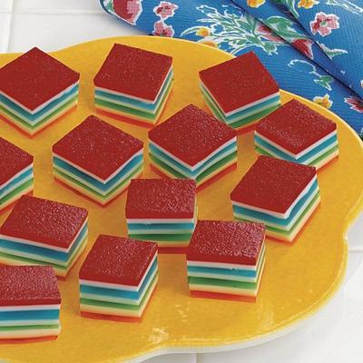 cubos de gelatina de arco-íris
