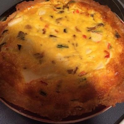 quiche de caranguejo e cogumelos