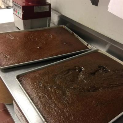 bolo de folha de chocolate do texas