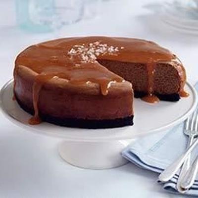 cheesecake de chocolate com caramelo salgado