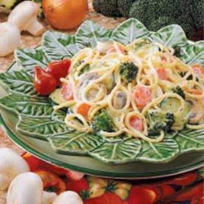 espaguete de jardim cremoso