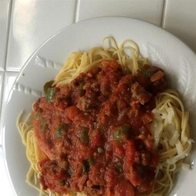 espaguete italiano fácil da salsicha