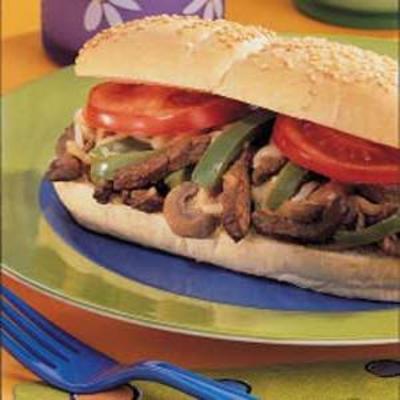 hoagies de bife de cogumelos